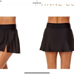 Anne Cole Black Swim Skirt with Front Slit